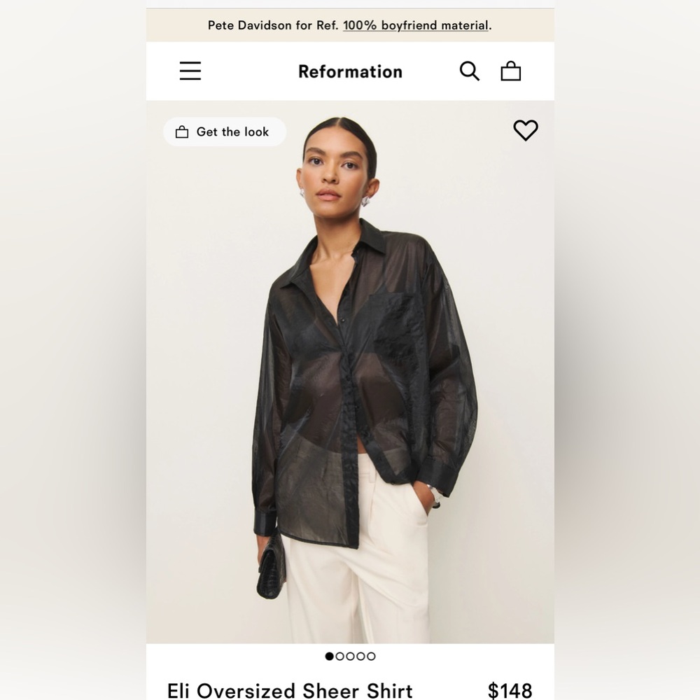 Reformation Eli sheer blouse. NEW with tags.